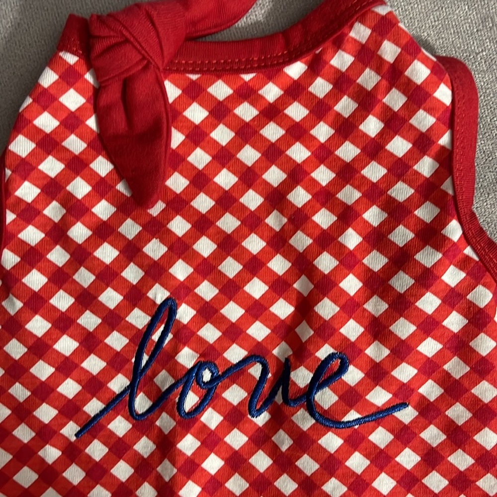 Ellen Deginires Red Checked Gingham Dog clothes Medium - Picture 2 of 6